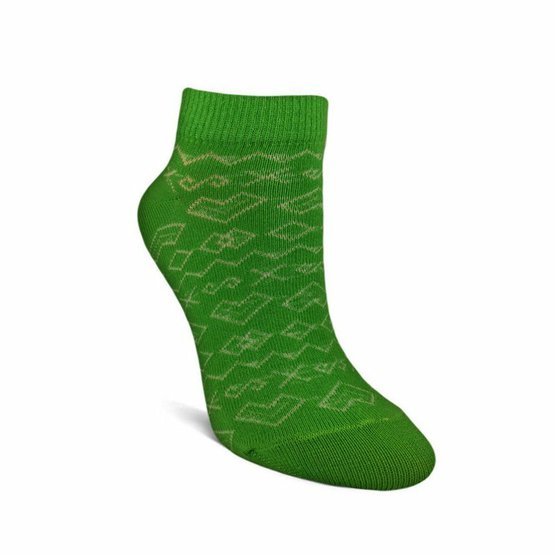 Členkové ponožky zelená biely vzor.jpg